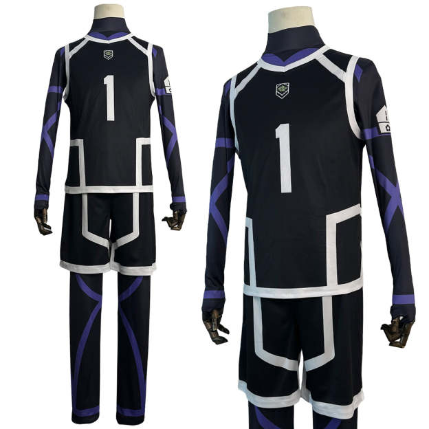 HOLOUN Anime Rin Itoshi Cosplay Costume Wig NO.1 Training Jerseys 4PCS Football Uniform Daily Wear Cos Gift