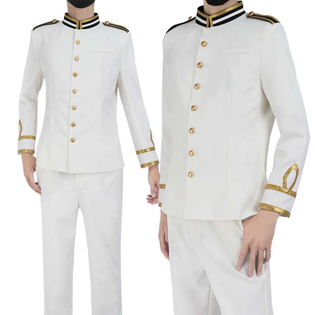 HOLOUN Axis Powers Anime Kiku Cosplay Costume White Uniform Jacket Pants Cos Convention Gift Daily Wear