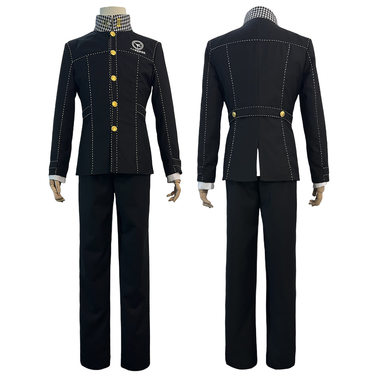 HOLOUN P4 Game Yu Narukami Cosplay Costume Wig School Uniform Embroidery Plaid Collar Suit Pants White Shirt Daily Wear Halloween