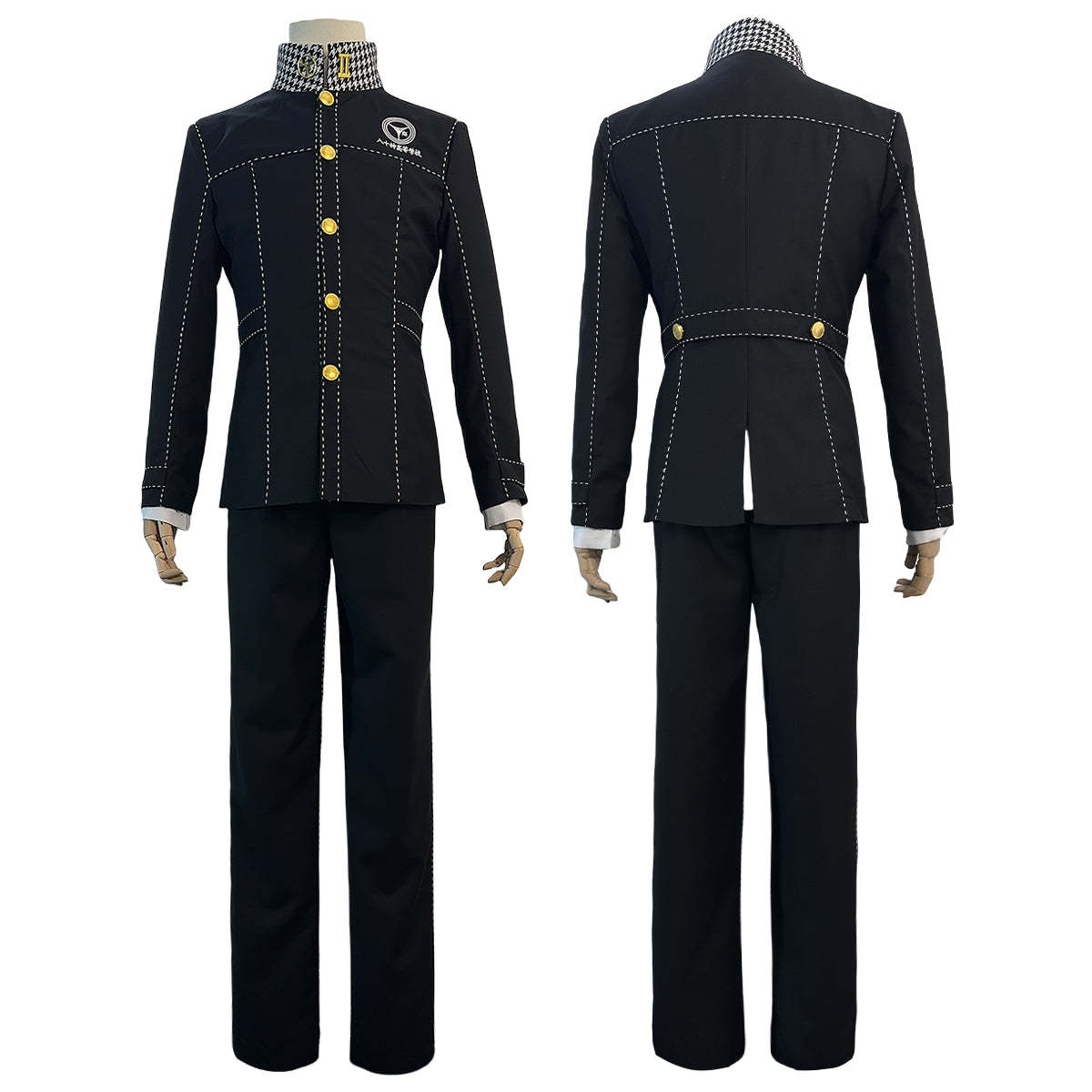 HOLOUN P4 Game Yu Narukami Cosplay Costume Wig School Uniform Embroidery Plaid Collar Suit Pants White Shirt Daily Wear Halloween