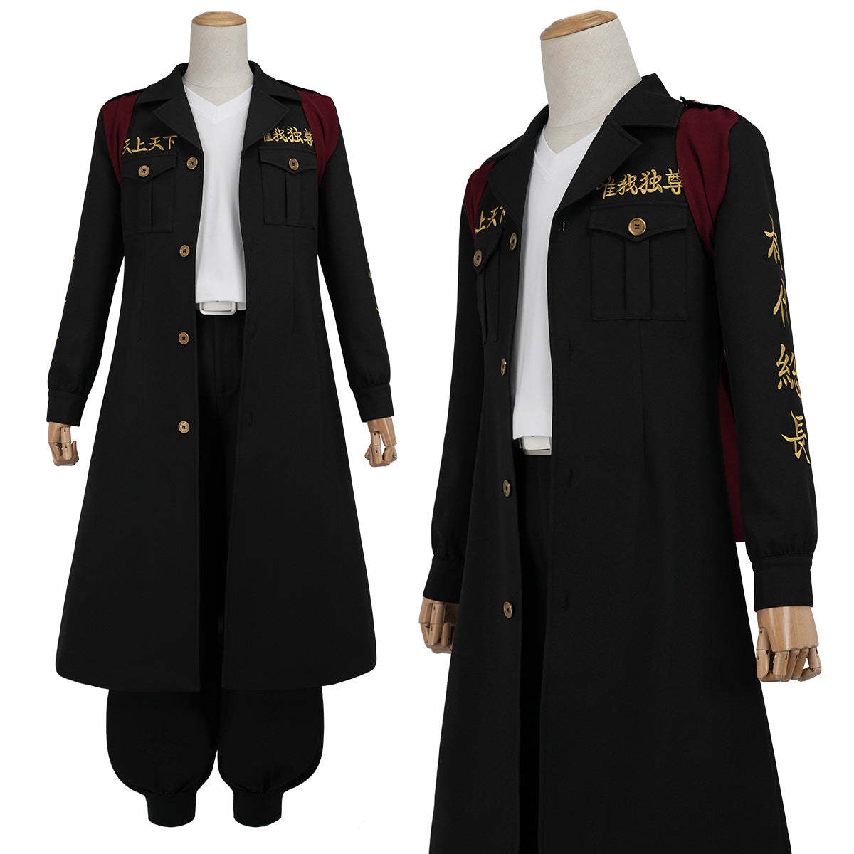 HOLOUN Tokyo Manji Gang Anime Manjiro Sano Mikey Cosplay Costume Upgraded Embroidery Coat T-Shirt Pants Uniform Halloween Convention
