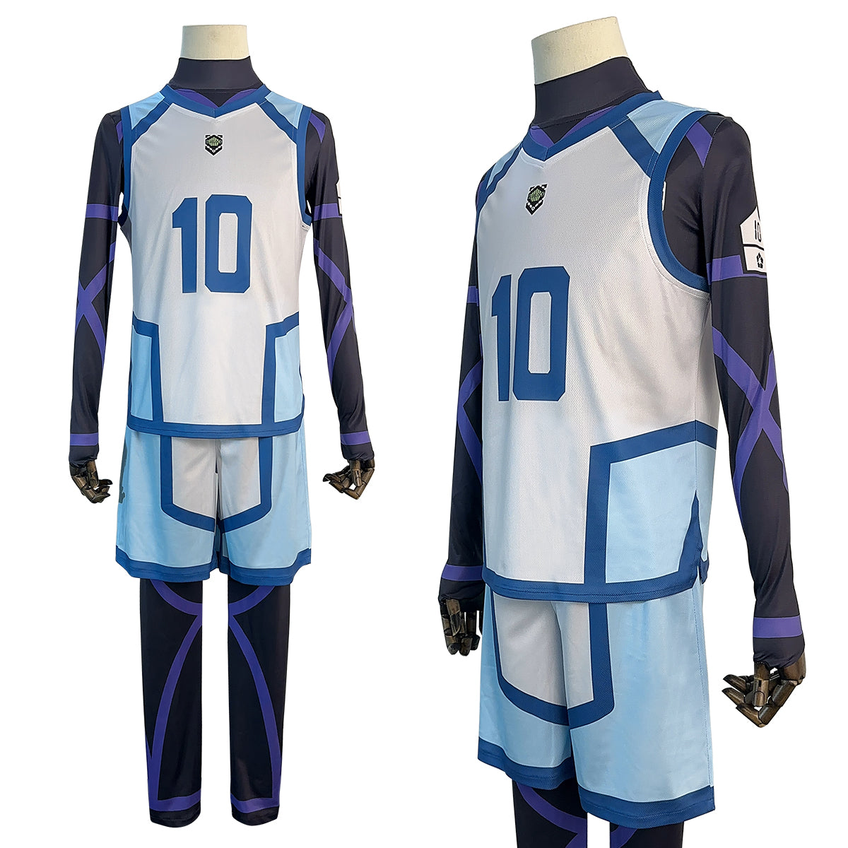 HOLOUN Anime Reo Mikage Cosplay Costume Wig NO.10 Training Jerseys 4PCS Football Uniform Daily Wear Cos Gift