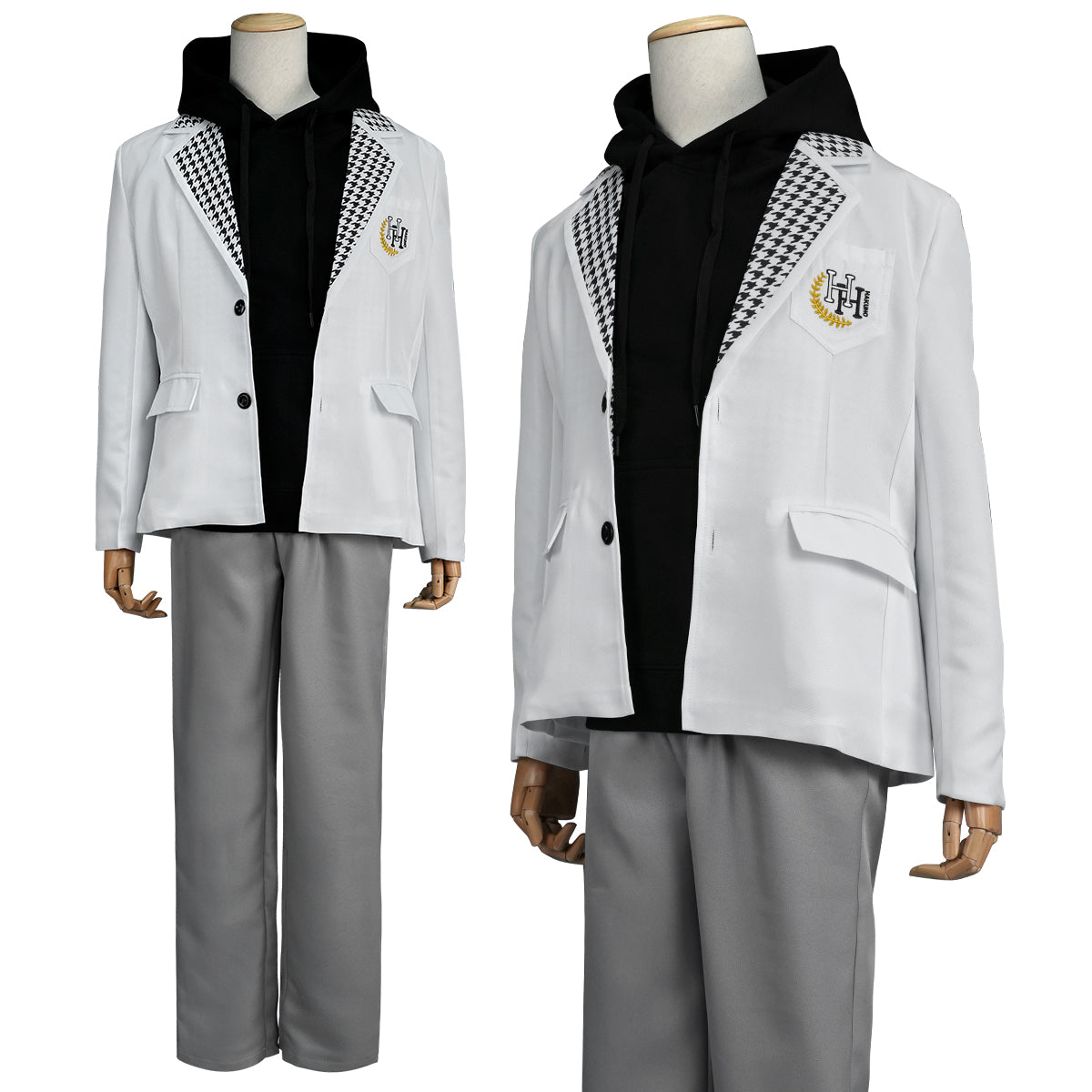 HOLOUN Anime Nagi Cosplay Costume Wig Black Hoodie DK School Uniform Embroidery Suit Pants Rose Net Synthetic Fibers