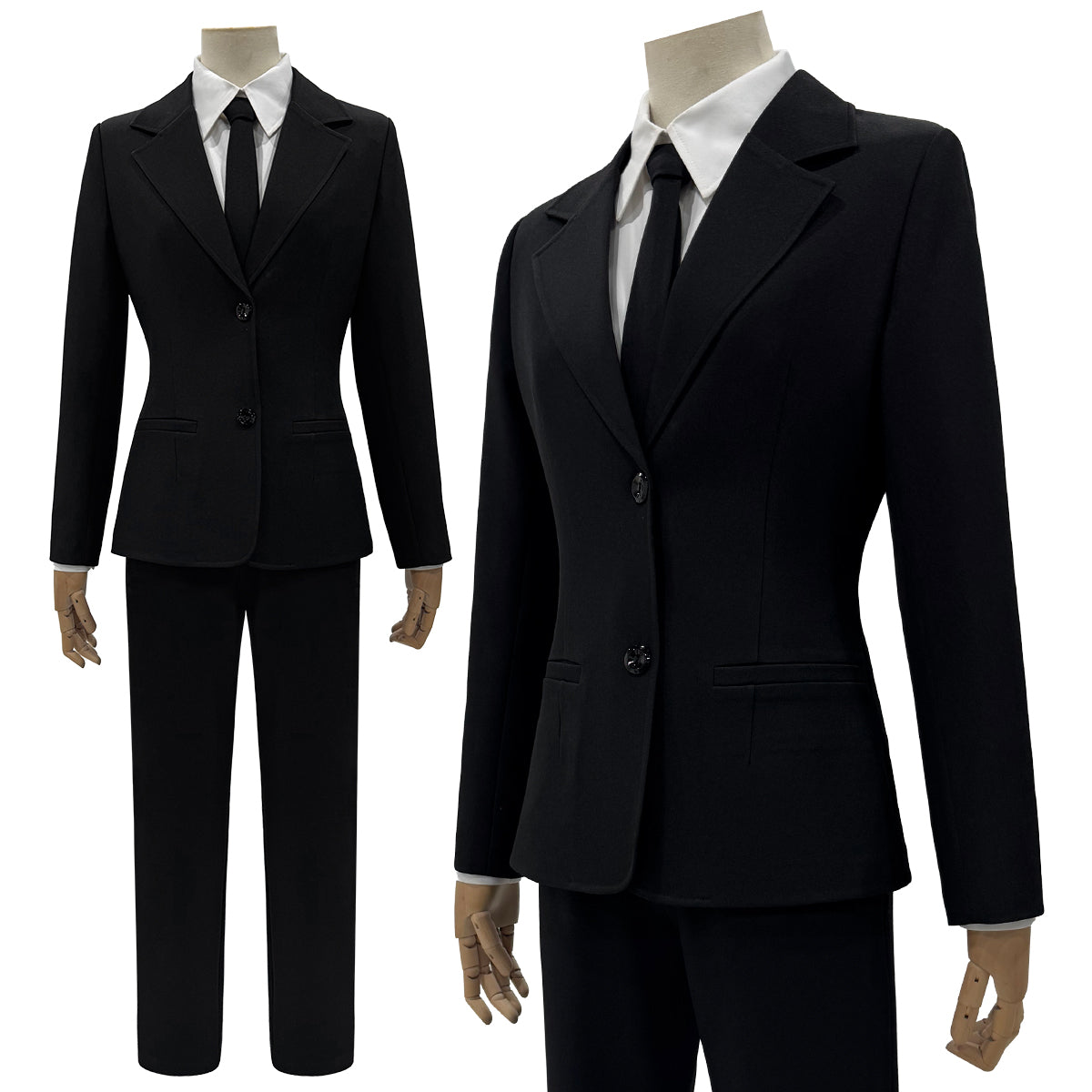 HOLOUN Chainsaw Anime Denj Aki Cosplay Costume Wig Halloween Christmas Convention Black Suit Shirt Pant Tie Daily
