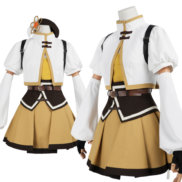 Pre-sale HOLOUN Mami Tomoe Anime Puella Magi Madoka Magica Cosplay Costume Halloween Christmas Party Convention Coat Top Skirt Hat