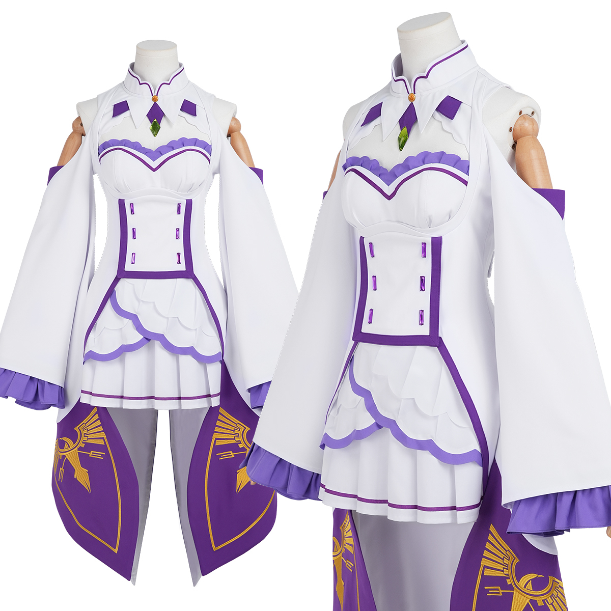 Pre-sale HOLOUN Emilia Cosplay Costume Wig Zero Anime Embroidery Clothes Skirt Convention Halloween Christmas Party