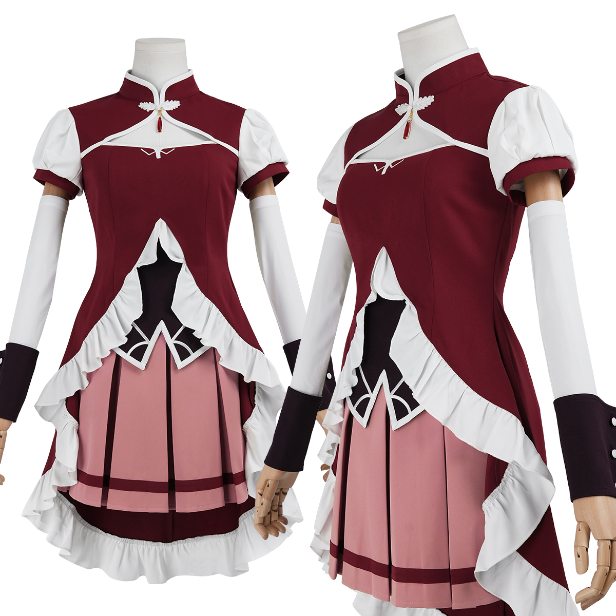 Pre-sale HOLOUN Kyoko Sakura Anime Puella Magi Madoka Magica Cosplay Costume Halloween Christmas Party Convention Top Skirt Wristband