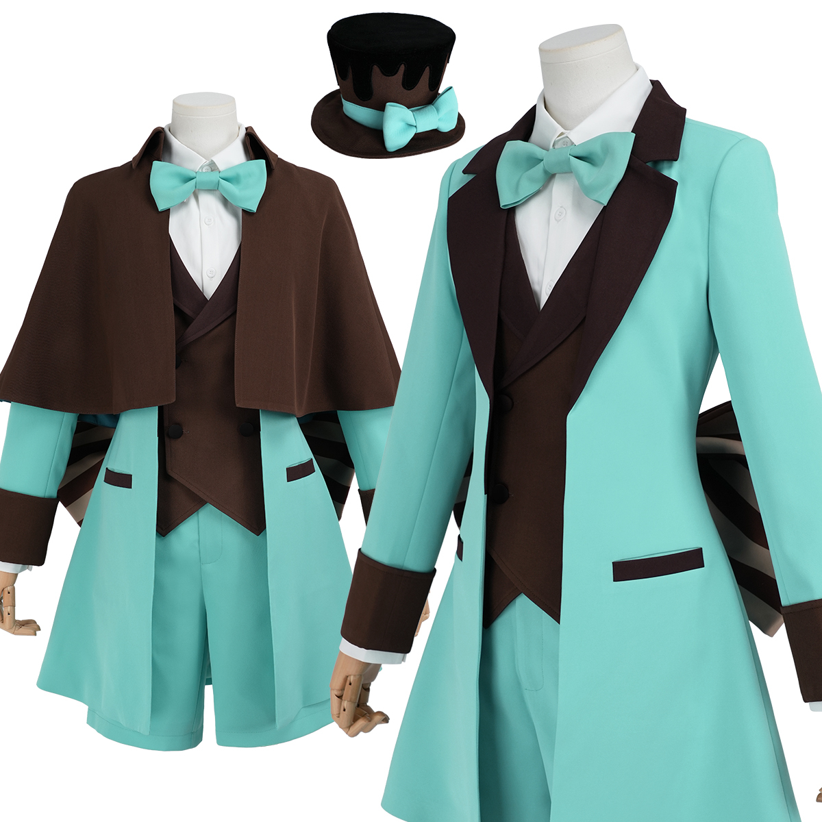 Pre-sale HOLOUN Anime Ciel Phantomhive Mint Chocolate Valentine Cosplay Costume Coat Shawl Short Hat Bow Convention Halloween Outfit