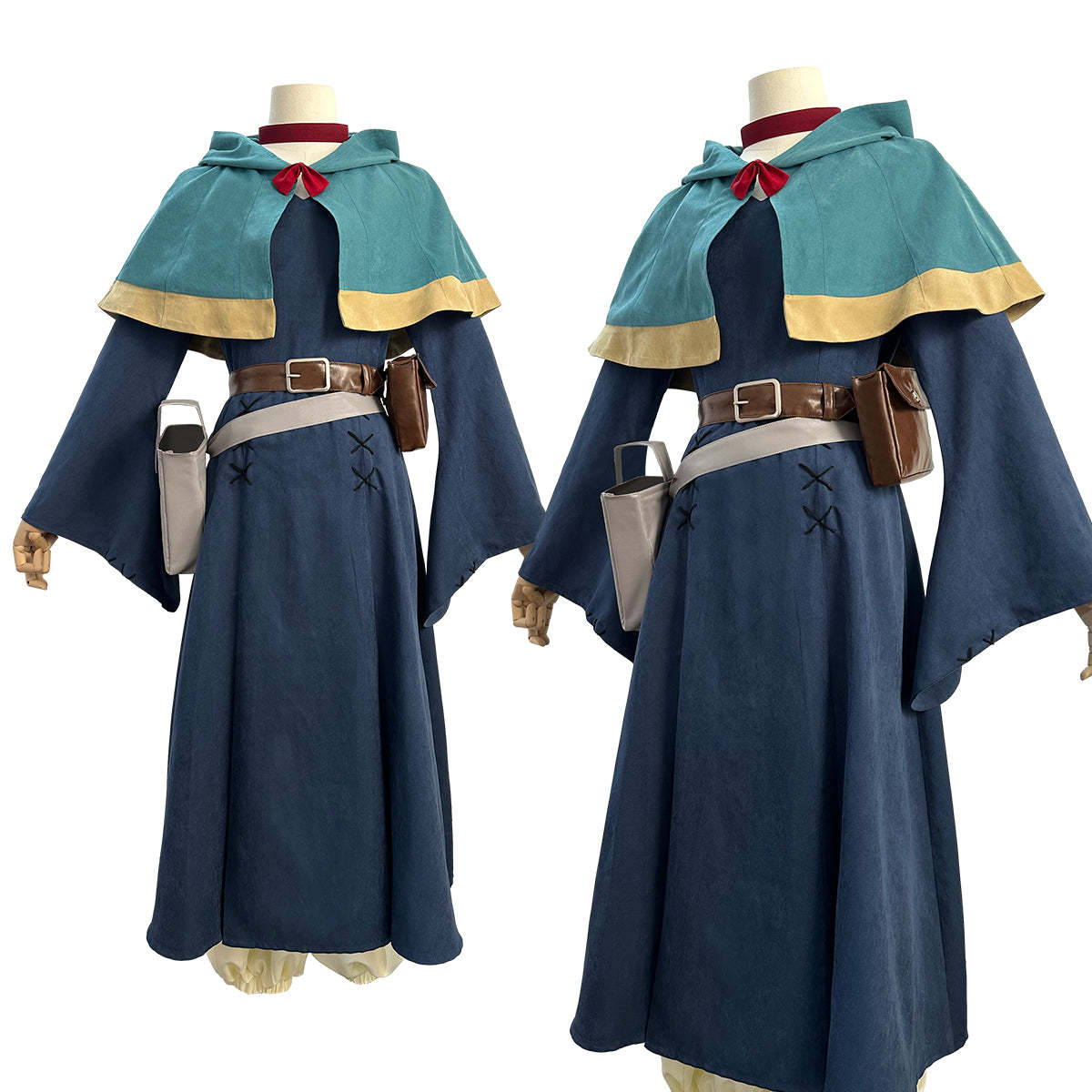 HOLOUN Delicious in Anime Marcille Cosplay Costume Wig Shawl Cloak Dress Pants Rose Net