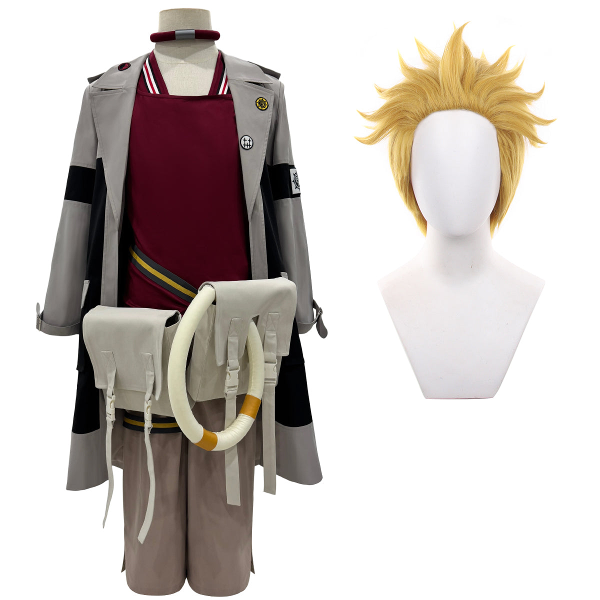 HOLOUN Gachiakuta Anime Enjin Cosplay Costume Wig Embroidery Jacket Pants Bag Convention Halloween Christmas