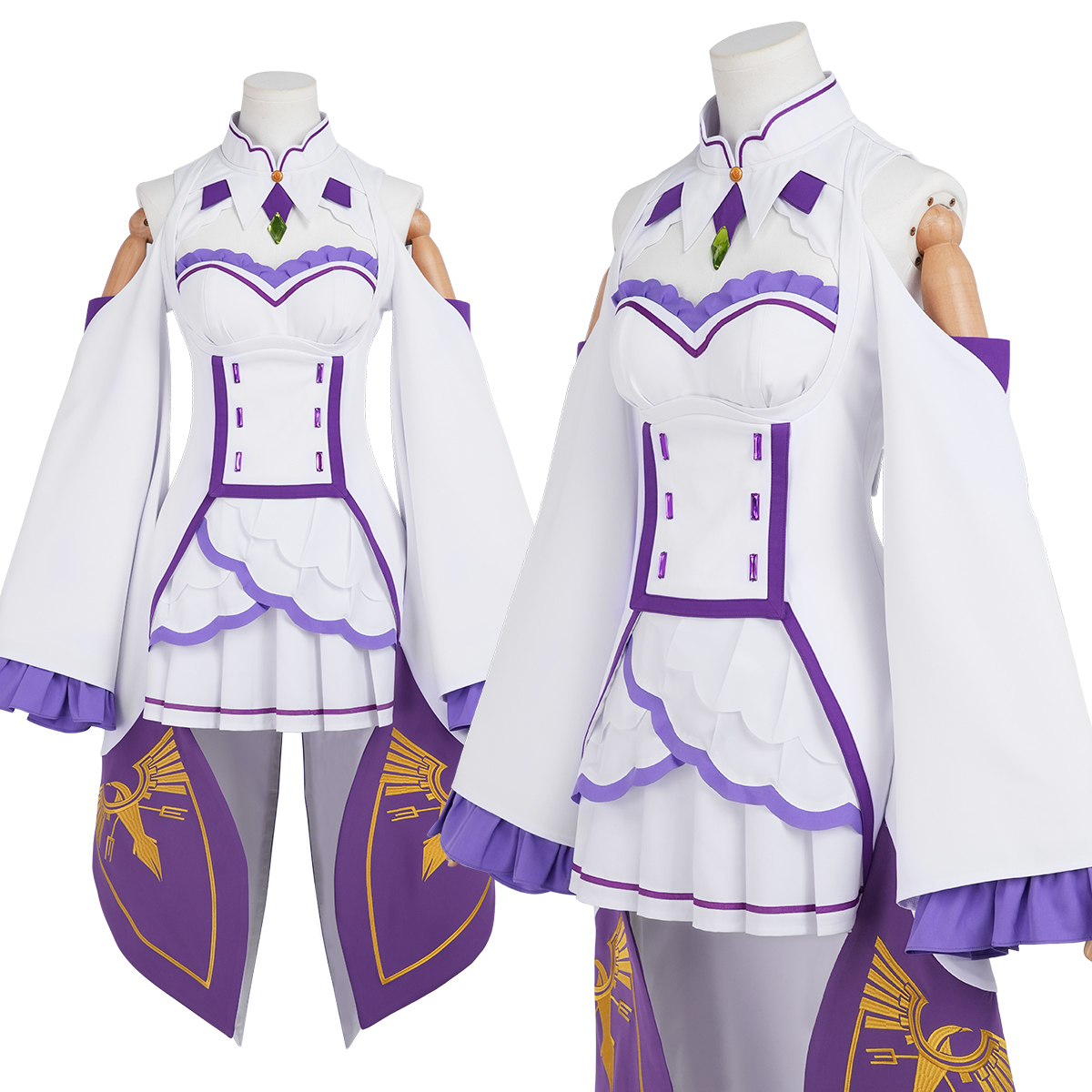 Pre-sale HOLOUN Emilia Cosplay Costume Wig Zero Anime Embroidery Clothes Skirt Convention Halloween Christmas Party