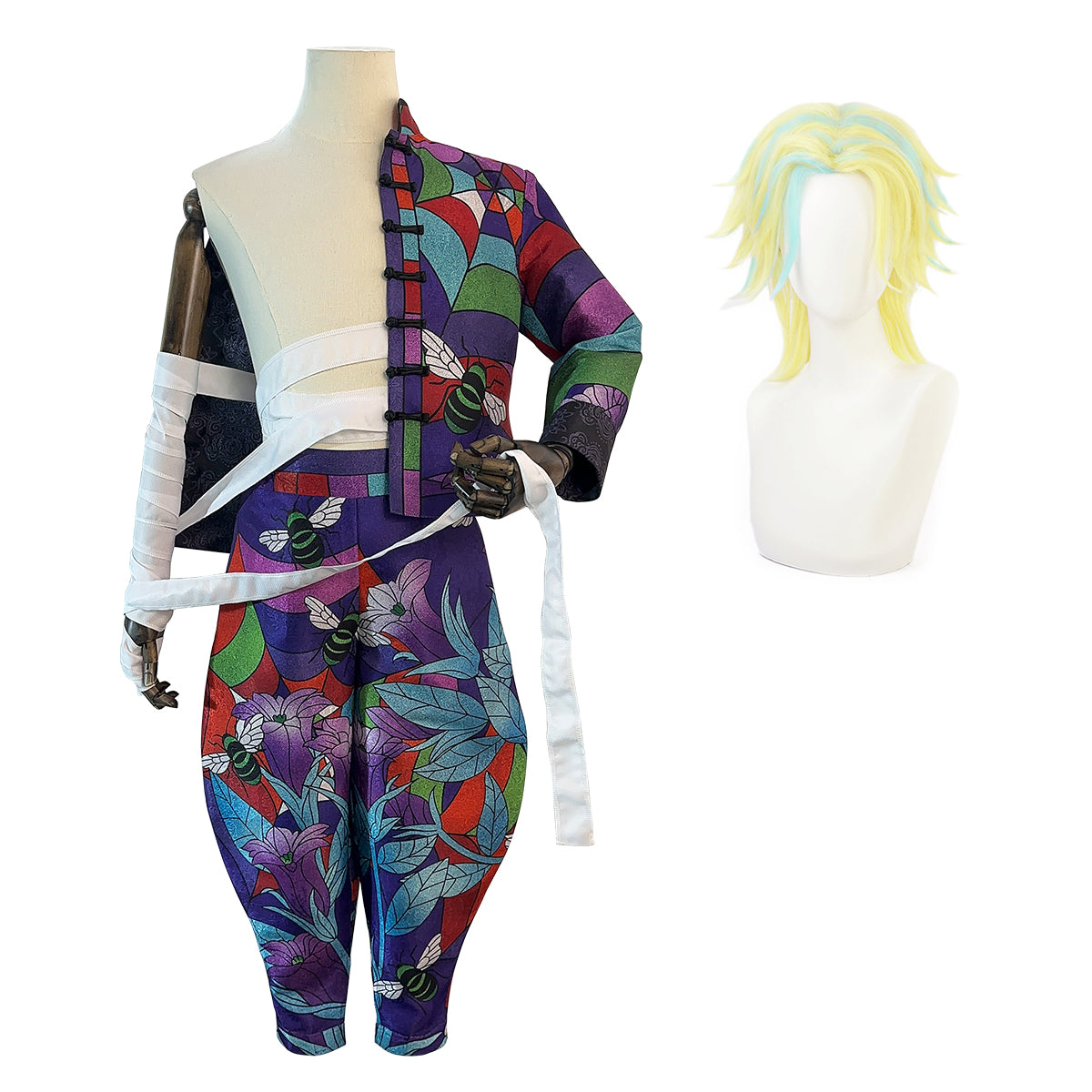 HOLOUN Tokyo Anime Rindo Haitani Cosplay Costume Wig Rose Net Jacket Pants Bandage New Experience Exhibition Cover Halloween