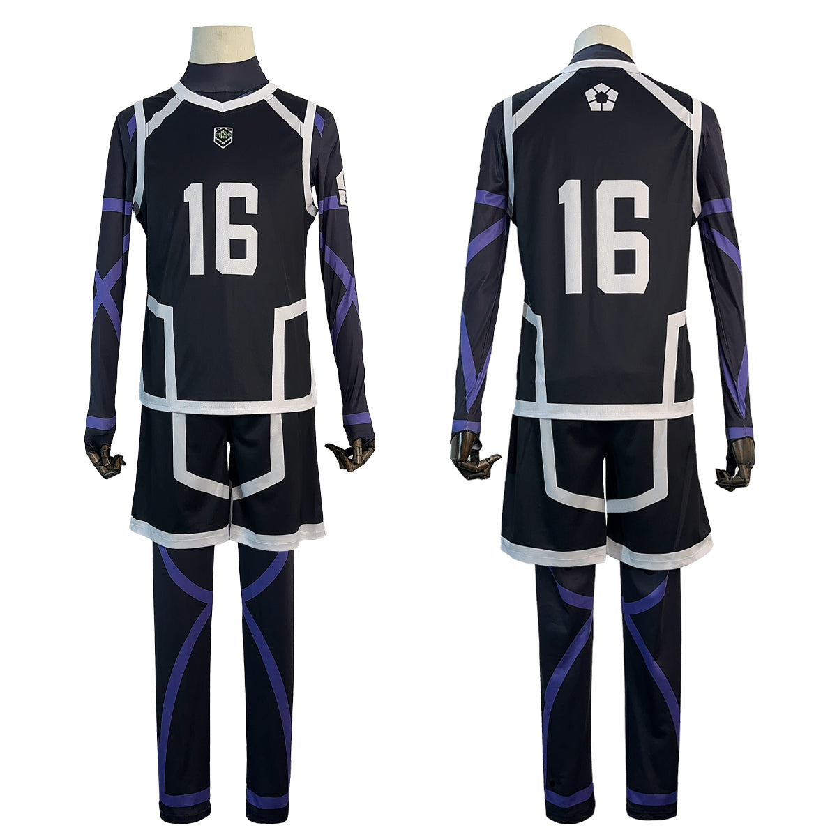 HOLOUN Anime Bachira Cosplay Costume Wig NO.16 Training Jerseys 4PCS Football Uniform Daily Wear Cos Gift