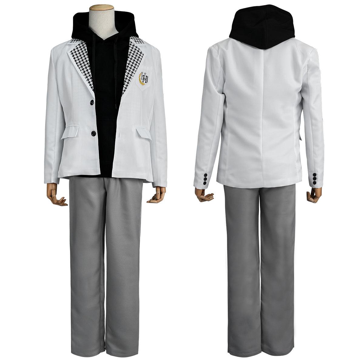 HOLOUN Anime Nagi Cosplay Costume Wig Black Hoodie DK School Uniform Embroidery Suit Pants Rose Net Synthetic Fibers