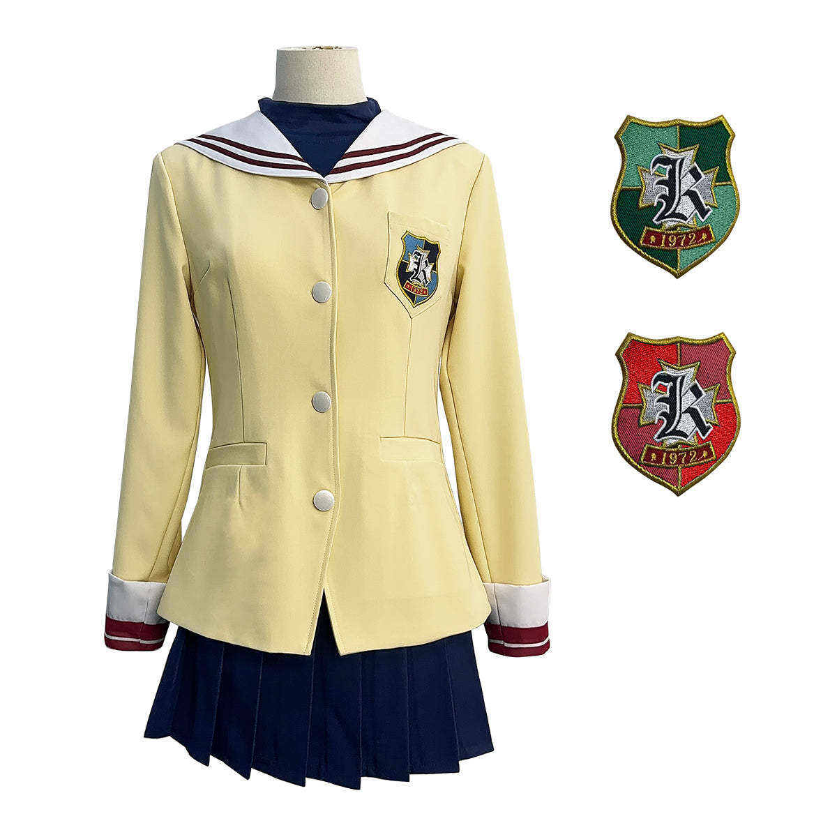 HOLOUN Clannad Anime Furukawa Nagisa Fujibayashi Kyou Sakagami Tomoyo Cosplay Costume  Embroidery School Uniform Skirt T-shirt