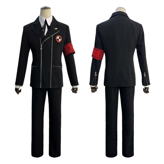 HOLOUN Game P3 Makoto Yuki Cosplay Costume Wig Gekkoukan High School Uniform Embroidery Suit Pants Shirt Daily Wearing Gift
