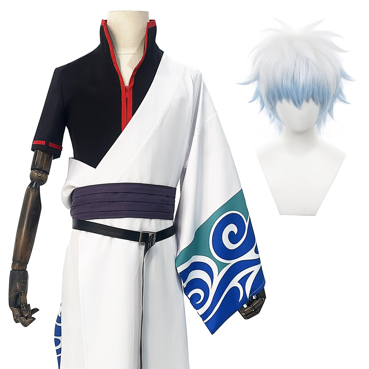 HOLOUN Anime Sakata Gintoki Cosplay Costume Wig Kimono Top Pants Cos Convention Halloween Christmas Gift