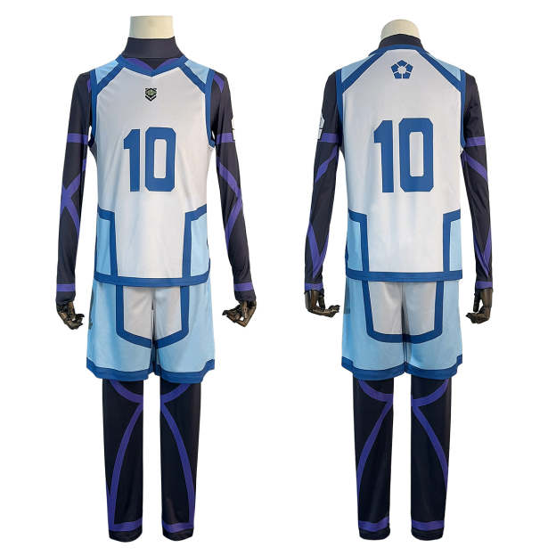 HOLOUN Anime Reo Mikage Cosplay Costume Wig NO.10 Training Jerseys 4PCS Football Uniform Daily Wear Cos Gift