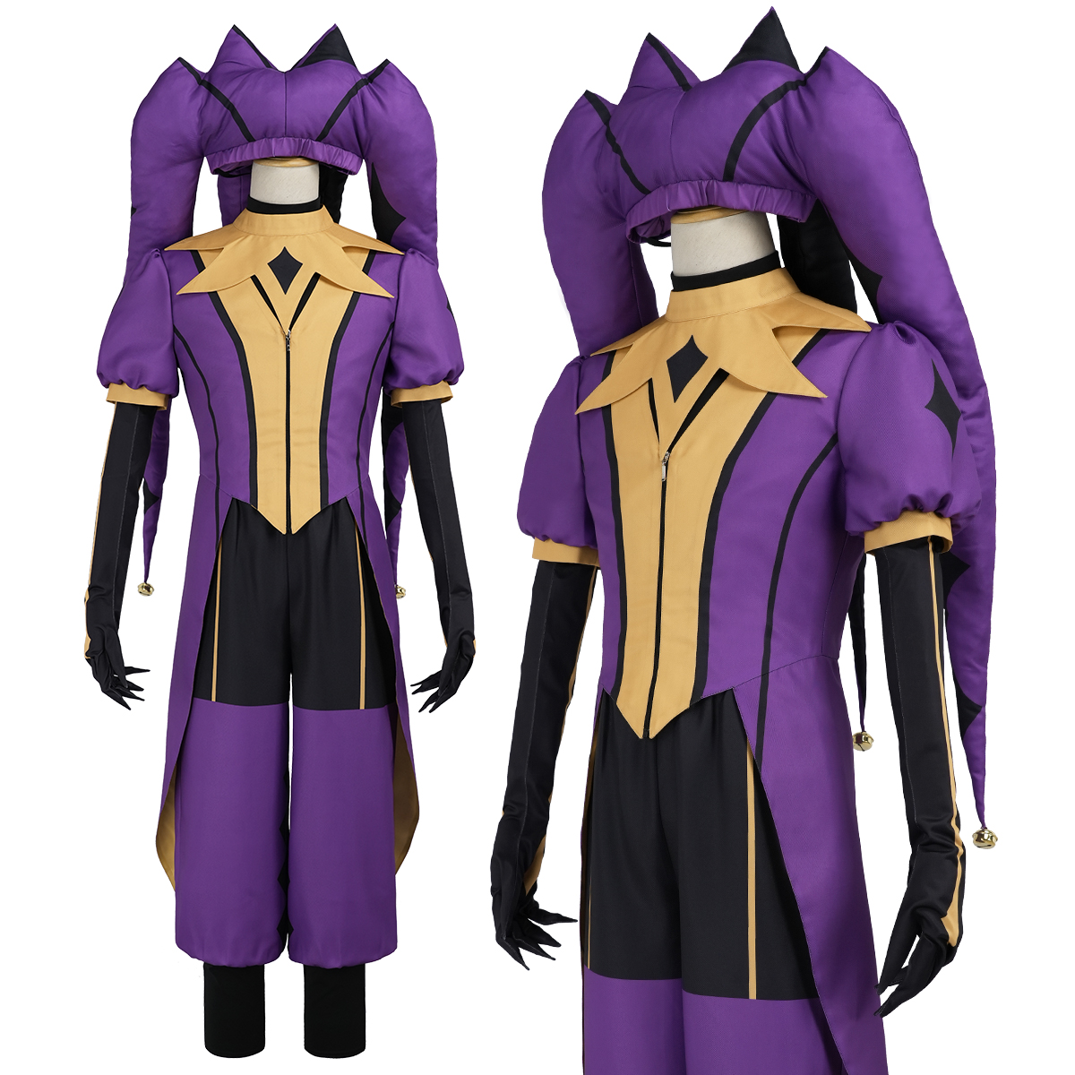 Pre-sale HOLOUN The Freak Anime Jester Cosplay Costume Coat Top Pants Hat Gloves Convention Halloween Christmas
