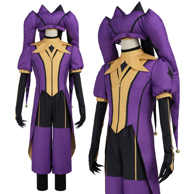 Pre-sale HOLOUN The Freak Anime Jester Cosplay Costume Coat Top Pants Hat Gloves Convention Halloween Christmas