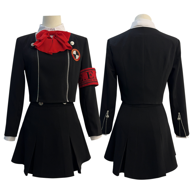 HOLOUN Game P3 Aegis Cosplay Costume Gekkoukan High School Uniform Embroidery Suit Skirt Shirt Daily Wearing Gift