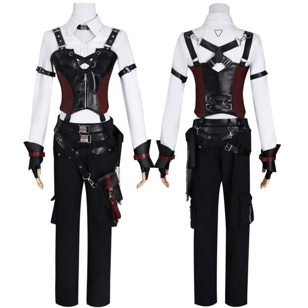 HOLOUN Love and Deepspace Game Female Cosplay Costume Faux Leather Vest Shirt Pants Convention Halloween Christmas
