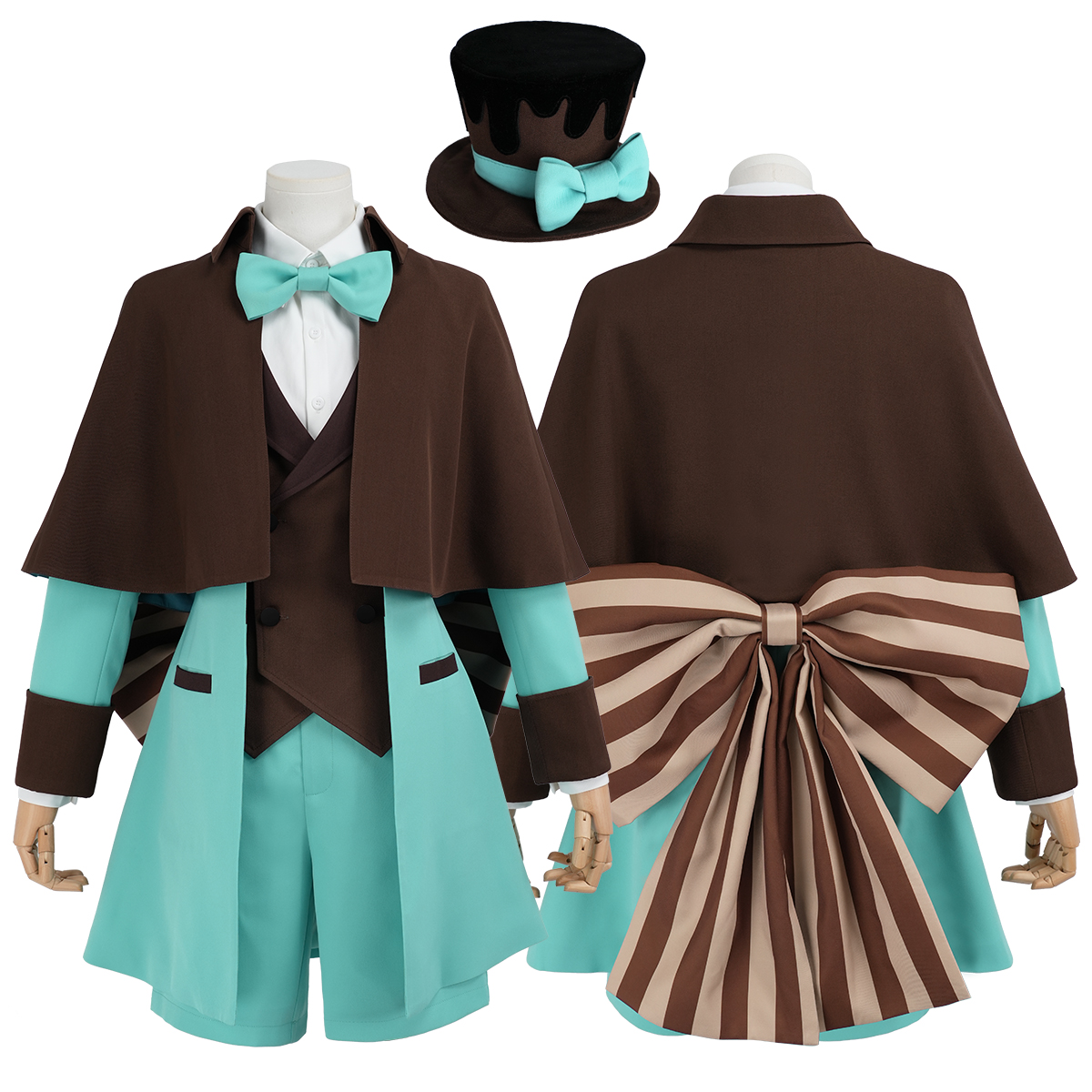 Pre-sale HOLOUN Anime Ciel Phantomhive Mint Chocolate Valentine Cosplay Costume Coat Shawl Short Hat Bow Convention Halloween Outfit