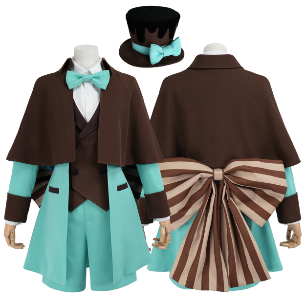 Pre-sale HOLOUN Anime Ciel Phantomhive Mint Chocolate Valentine Cosplay Costume Coat Shawl Short Hat Bow Convention Halloween Outfit