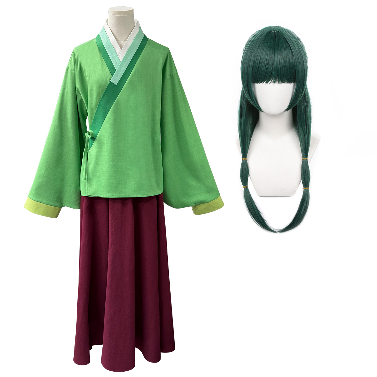 Pre-sale HOLOUN Maomao Latest Version Cosplay Costume Wig The Apothecary Anime Elastic Skirt Green Top Convention Halloween Christmas