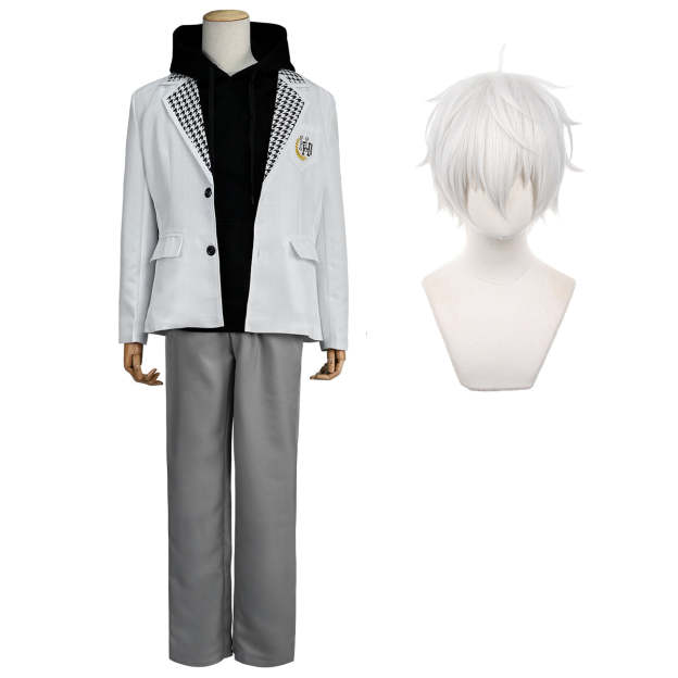 HOLOUN Anime Nagi Cosplay Costume Wig Black Hoodie DK School Uniform Embroidery Suit Pants Rose Net Synthetic Fibers