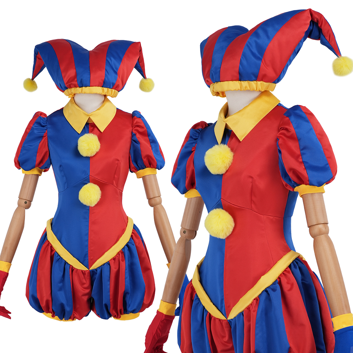 HOLOUN Circus Anime Pomni XDDCC Cosplay Costume Party Convention Halloween Christmas Upgraded Jumpsuit Clown Hat Gloves
