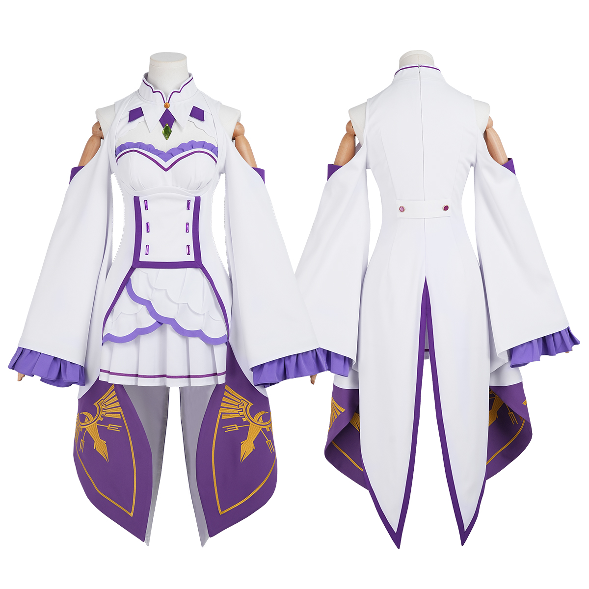 Pre-sale HOLOUN Emilia Cosplay Costume Wig Zero Anime Embroidery Clothes Skirt Convention Halloween Christmas Party