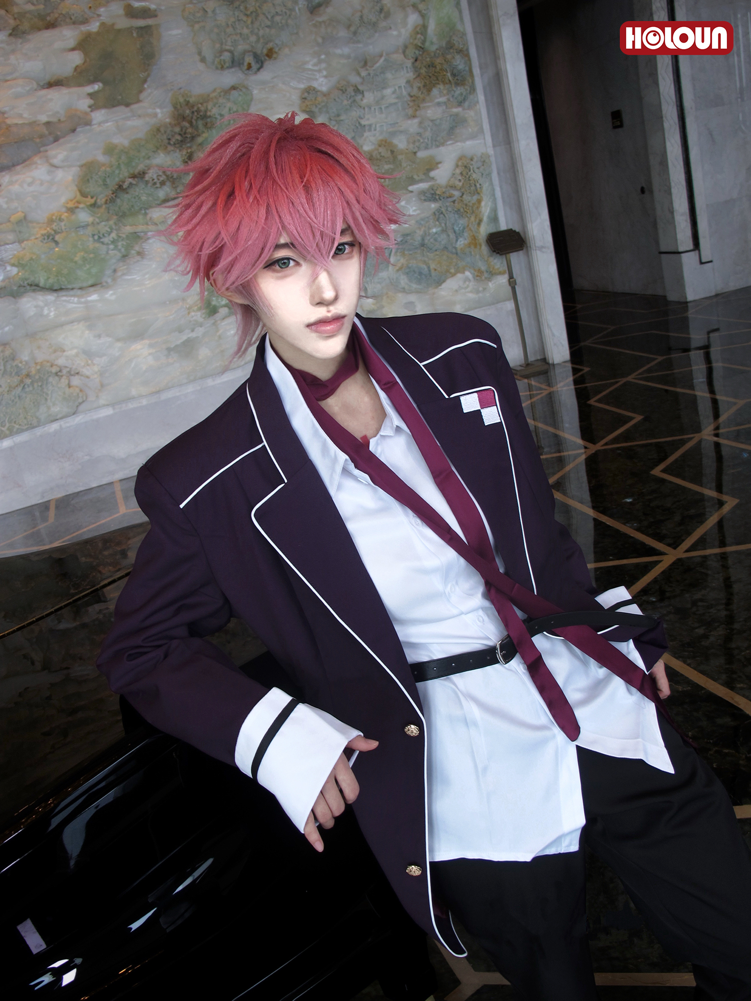 HOLOUN Diabolik Lovers Anime Sakamaki Ayat Cosplay Costume School Uniform Embroidery Suit Pants Shirt Tie Daily Wear Cos