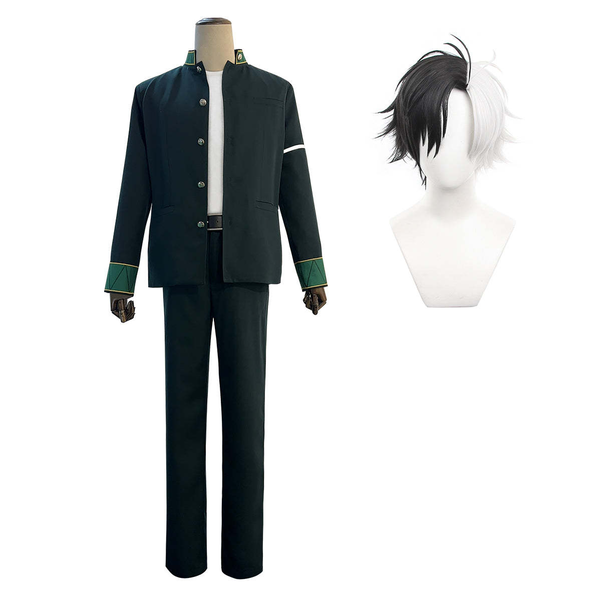HOLOUN Wind Breaker Anime Haruka Sakura Cosplay Costume Wig School Uniform Jacket Pants White T-shirt