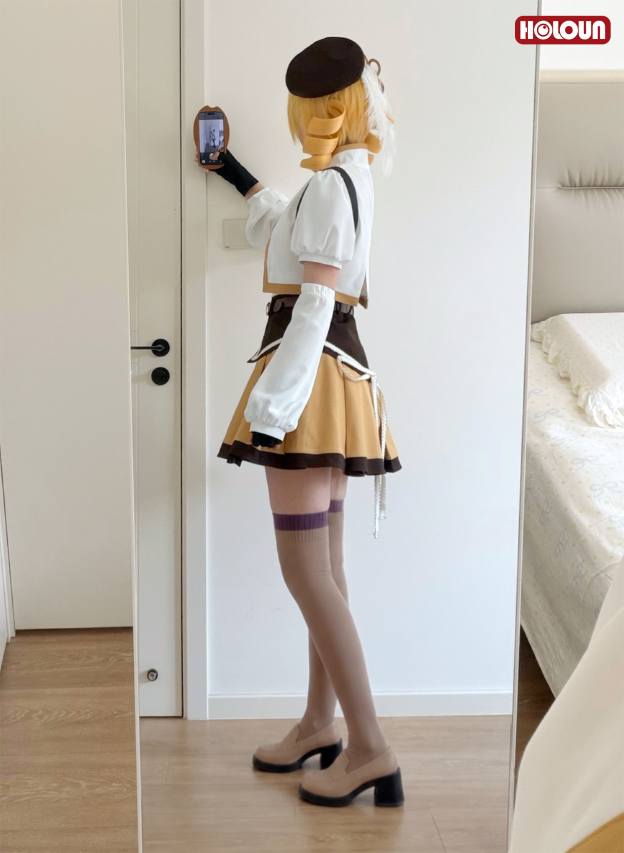 Pre-sale HOLOUN Mami Tomoe Anime Puella Magi Madoka Magica Cosplay Costume Halloween Christmas Party Convention Coat Top Skirt Hat