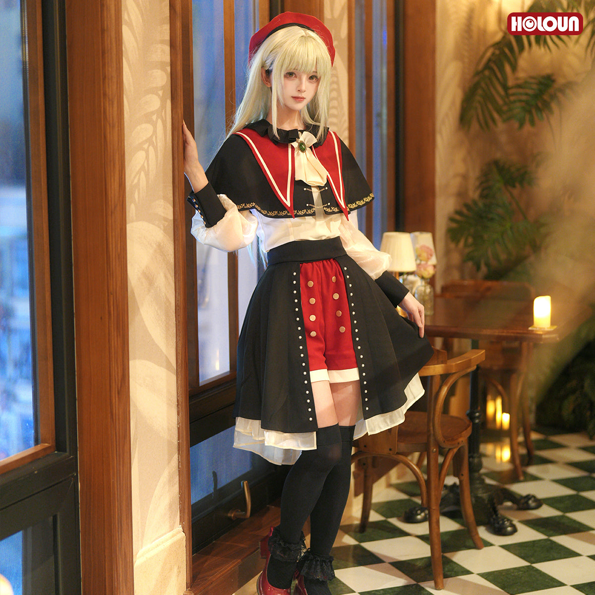 HOLOUN BanG Dream Ave Mujica Anime Wakaba Mutsumi Mortis Cosplay Costume Shawl Shirt Skirt Shorts Hat Daily Wear Cos Convention