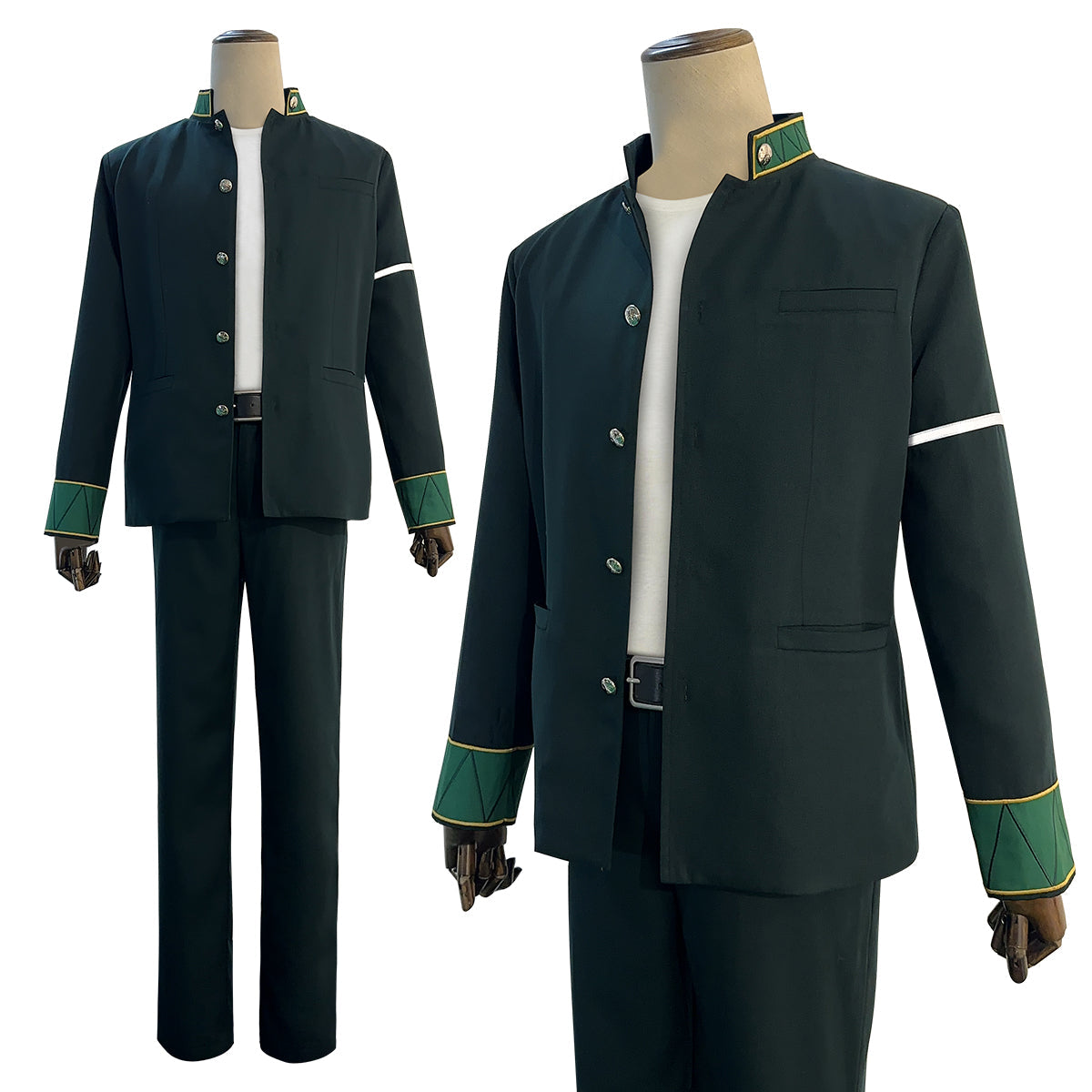 HOLOUN Wind Breaker Anime Haruka Sakura Cosplay Costume Wig School Uniform Jacket Pants White T-shirt