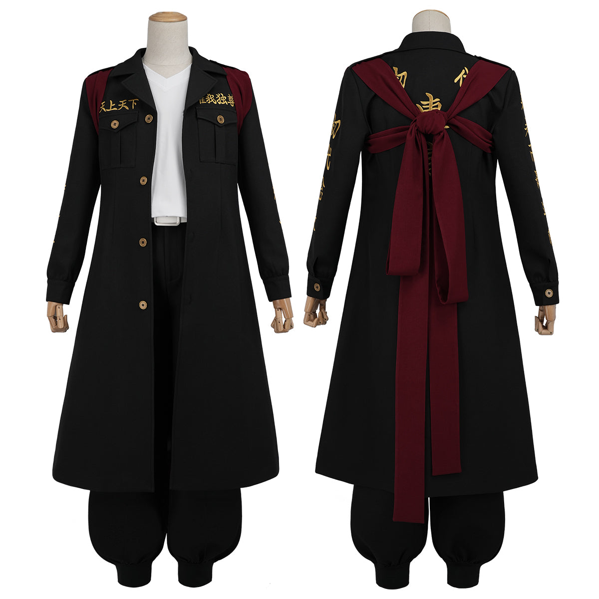 HOLOUN Tokyo Manji Gang Anime Manjiro Sano Mikey Cosplay Costume Upgraded Embroidery Coat T-Shirt Pants Uniform Halloween Convention