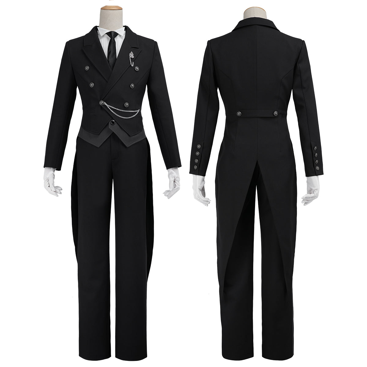 Pre-sale HOLOUN Anime Sebastian Michaelis Cosplay Costume Tuxedo Outfit Tailcoat Suit Vest Shirt Pants Tie Convention Halloween Party