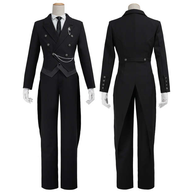 Pre-sale HOLOUN Anime Sebastian Michaelis Cosplay Costume Tuxedo Outfit Tailcoat Suit Vest Shirt Pants Tie Convention Halloween Party