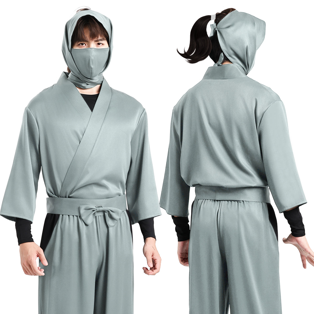 HOLOUN Nintama Rantaro Anime Ninja costume Adult Version 5 Colors Black Purple Green Blue Light Green Cos Convention Halloween