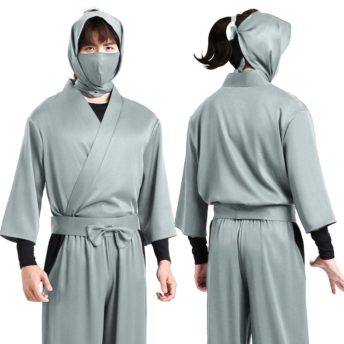 HOLOUN Nintama Rantaro Anime Ninja costume Adult Version 5 Colors Black Purple Green Blue Light Green Cos Convention Halloween