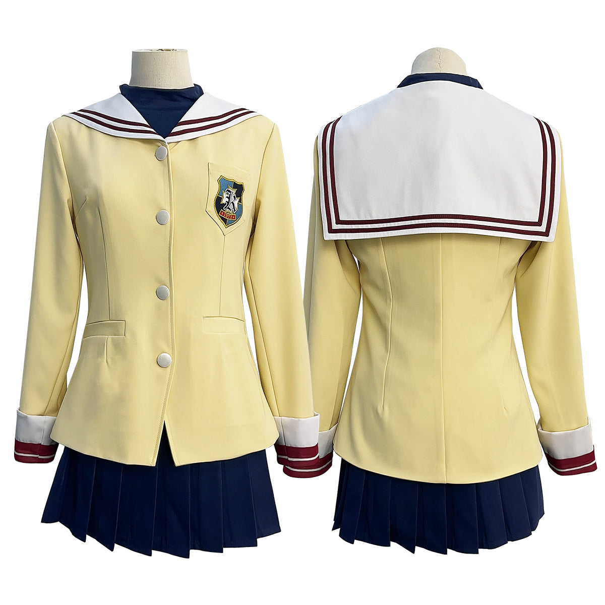 HOLOUN Clannad Anime Furukawa Nagisa Fujibayashi Kyou Sakagami Tomoyo Cosplay Costume  Embroidery School Uniform Skirt T-shirt