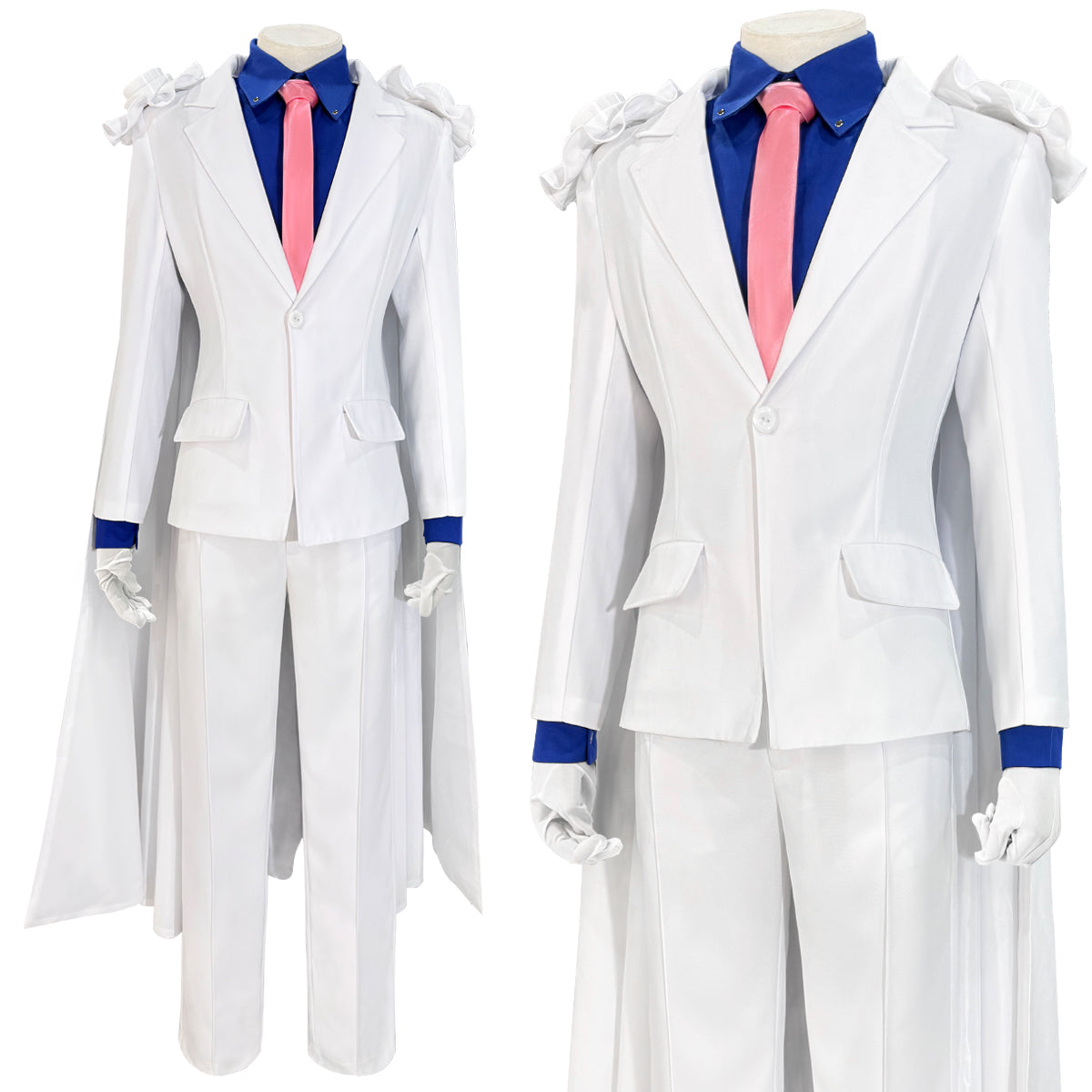 HOLOUN Anime Kuroba Kaito Cosplay Costume White Cloak Suit Pants Dark Blue Shirt Red Tie Halloween Christmas
