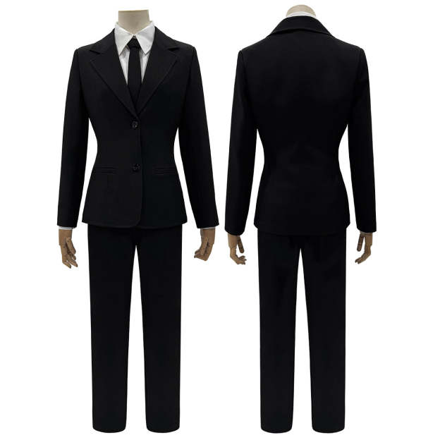 HOLOUN Chainsaw Anime Denj Aki Cosplay Costume Wig Halloween Christmas Convention Black Suit Shirt Pant Tie Daily