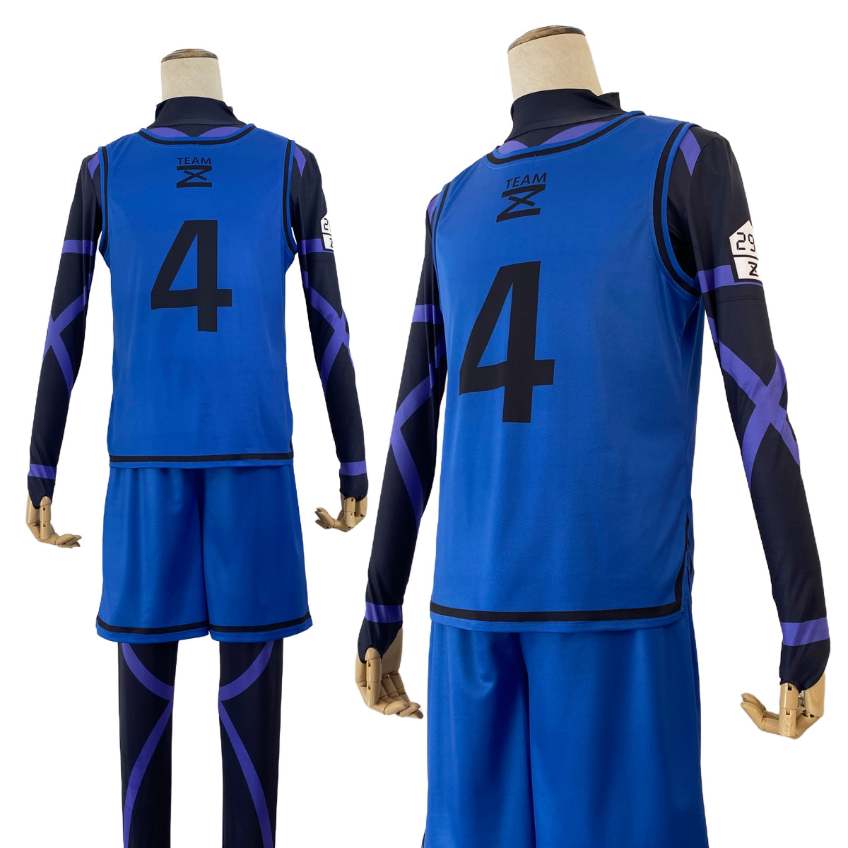 HOLOUN Blue Lock Anime Cosplay Costume No.4 Chigiri T-shirt Football Soccer Training Uniform Halloween Christmas Gift New