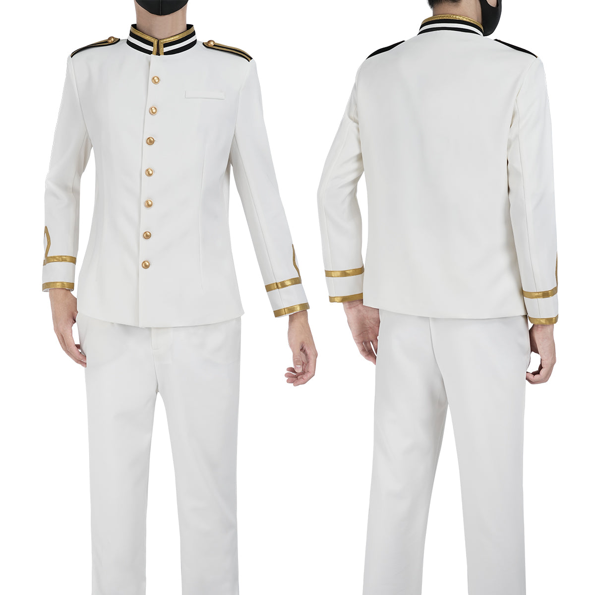 HOLOUN Axis Powers Anime Kiku Cosplay Costume White Uniform Jacket Pants Cos Convention Gift Daily Wear