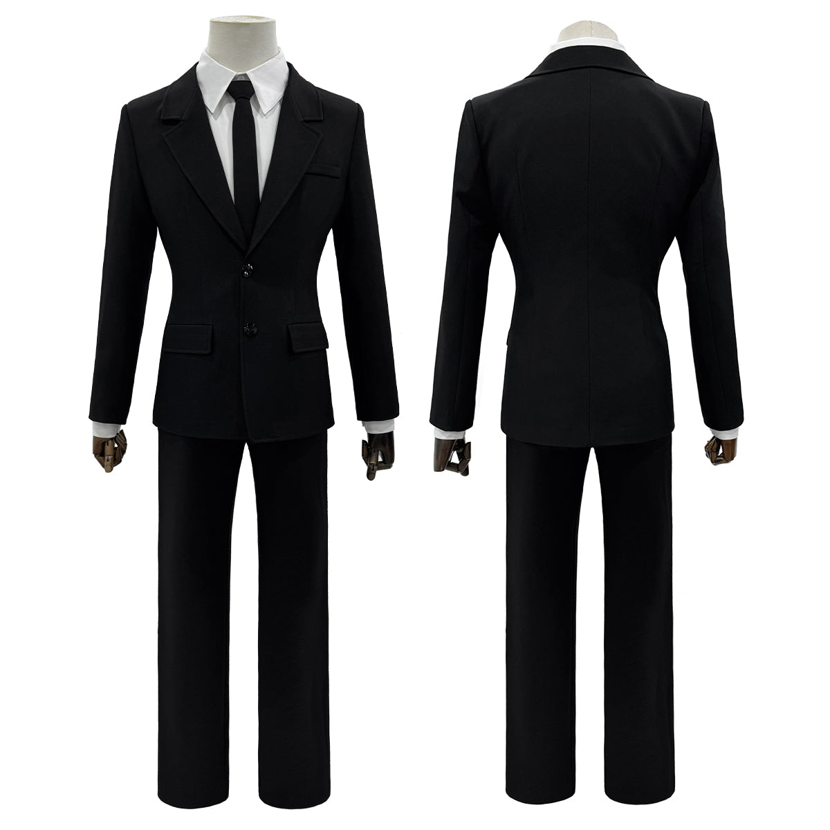 HOLOUN Chainsaw Anime Denji Hayakawa Aki Cosplay Costume Wig Halloween Christmas Convention Black Suit Shirt Pant Tie Daily