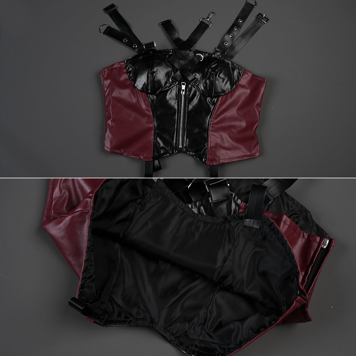 HOLOUN Love and Deepspace Game Female Cosplay Costume Faux Leather Vest Shirt Pants Convention Halloween Christmas