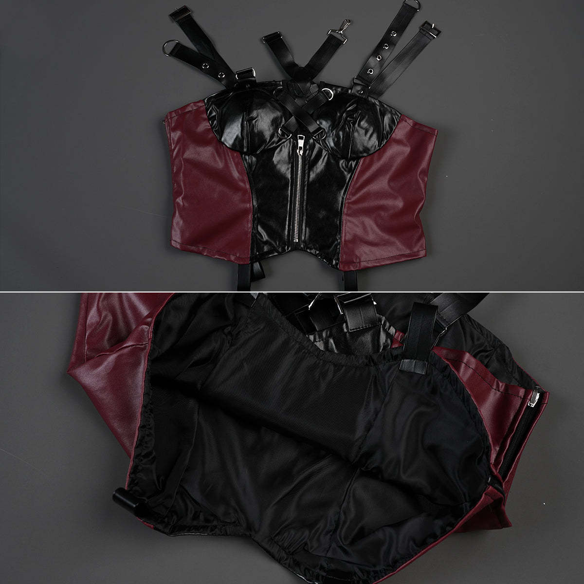 HOLOUN Love and Deepspace Game Female Cosplay Costume Faux Leather Vest Shirt Pants Convention Halloween Christmas